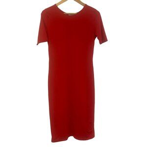 New With Tag YELETE Red Bodycon Dress 1/2 Sleeve Size Large